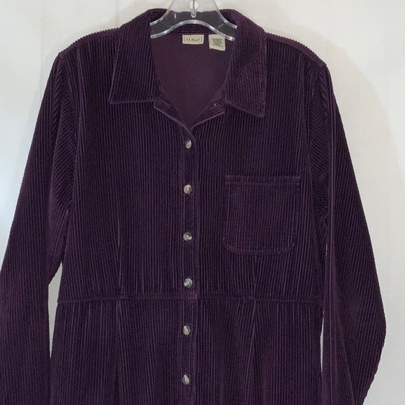 104 RARE! Vintage L.L. Bean Purple Corduroy Dress with Pockets - Picture 9 of 16